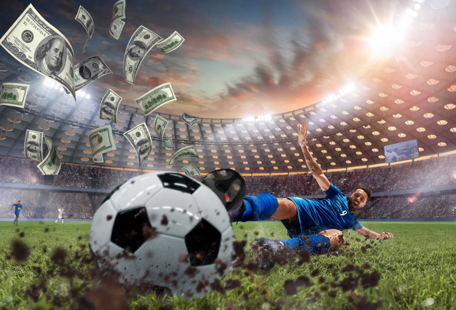 Aksi olahraga di arena pertandingan